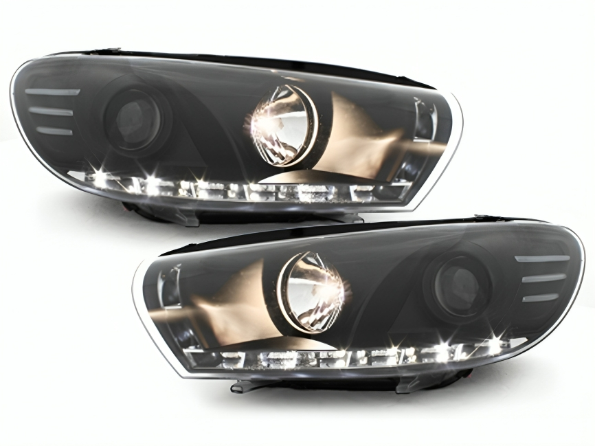 🌟Fari LED DRL adatti per VW Scirocco (2008-04.2014) Nero🌟