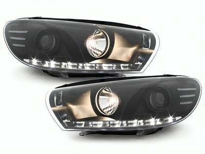 🌟Fari LED DRL adatti per VW Scirocco (2008-04.2014) Nero🌟