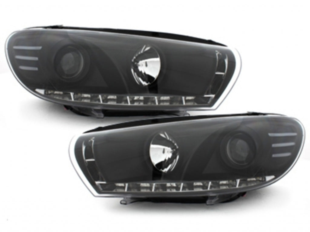 🌟Fari LED DRL adatti per VW Scirocco (2008-04.2014) Nero🌟
