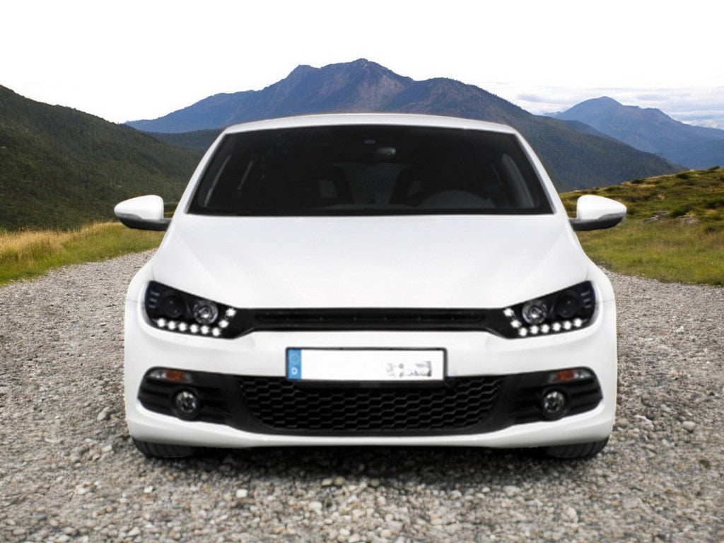 🌟Fari LED DRL adatti per VW Scirocco (2008-04.2014) Nero🌟