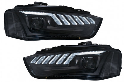 LED DRL Xenon Headlights Suitable for AUDI A4 B8.5 Facelift (2012-2015) Dynamic Sequential Turn Signal Light Black