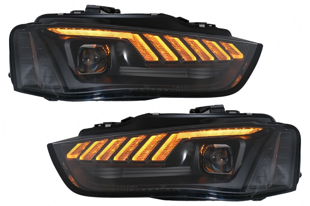 LED DRL Xenon Headlights Suitable for AUDI A4 B8.5 Facelift (2012-2015) Dynamic Sequential Turn Signal Light Black