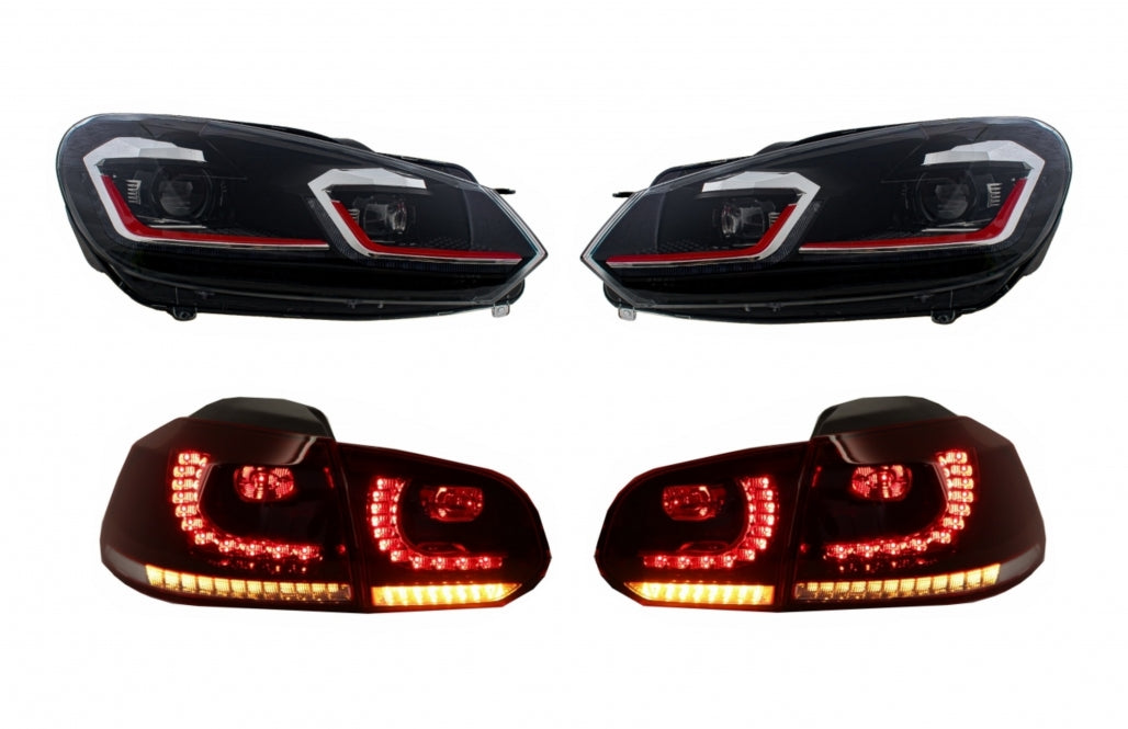 LED headlights and taillights suitable for VW Golf 6 VI (2008-2013) with facelift
