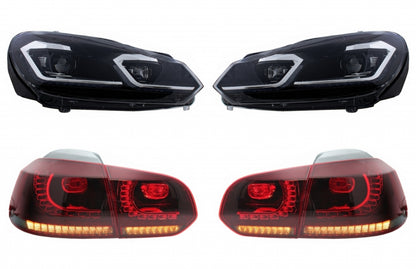 Fari anteriori e posteriori a LED adatti per VW Golf 6 VI (2008-2013) con Faceli