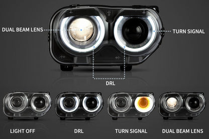 ⭐Fari LED adatti per Dodge Challenger (2015-2023) Nero⭐