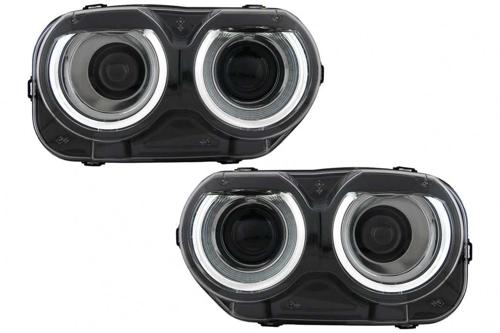 ⭐Fari a LED adatti per Dodge Challenger (2015-2023) Luci RGB nere⭐