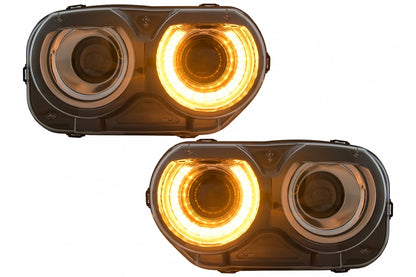 ⭐Fari a LED adatti per Dodge Challenger (2015-2023) Luci RGB nere⭐