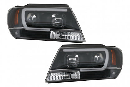 Fari a LED adatti per Jeep Grand Cherokee (1999-2004) Tube Light Nero