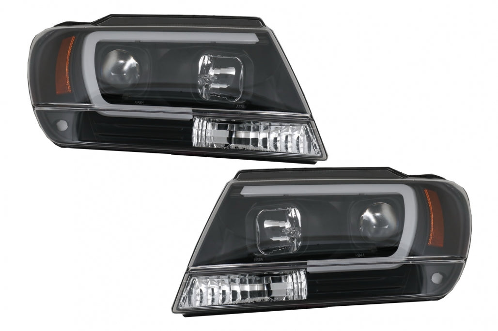 Fari a LED adatti per Jeep Grand Cherokee (1999-2004) Tube Light Nero