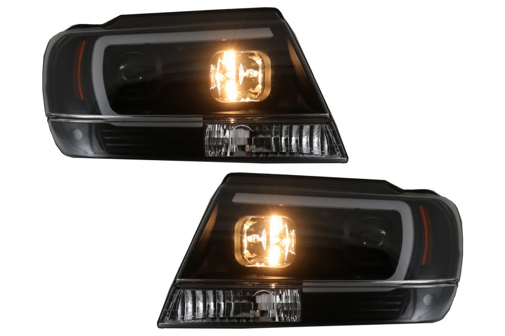 Fari a LED adatti per Jeep Grand Cherokee (1999-2004) Tube Light Nero