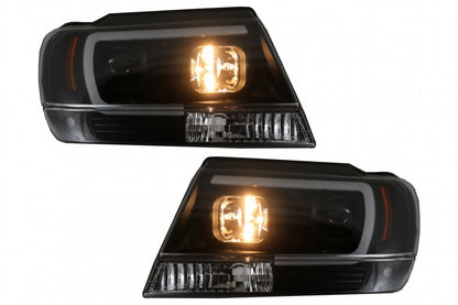 Fari a LED adatti per Jeep Grand Cherokee (1999-2004) Tube Light Nero