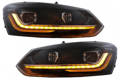 Fari a LED adatti per VW Polo Mk5 6R 6C (2010-2017) Luce di svolta sequenziale