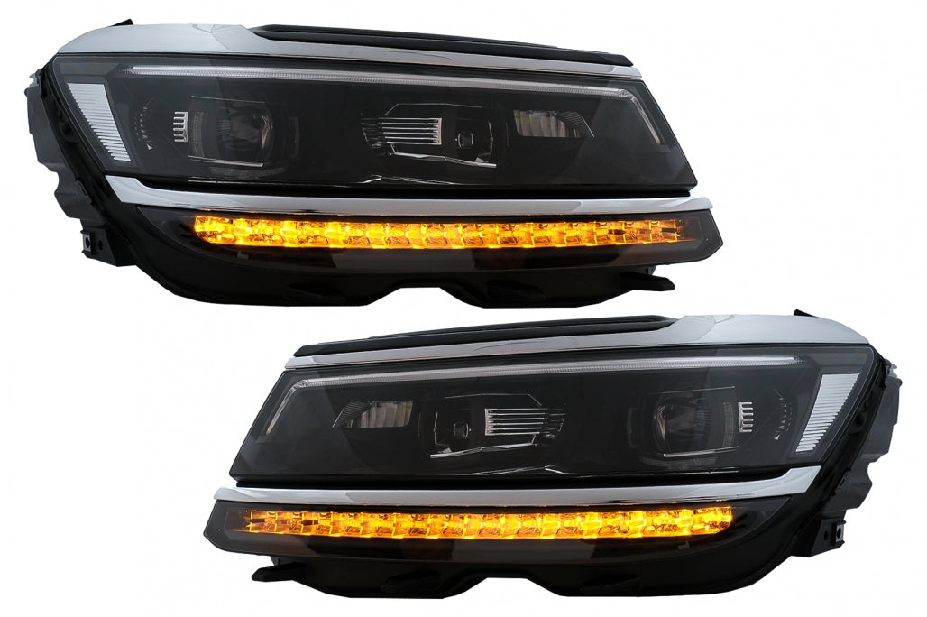 LED Headlights Suitable for VW Tiguan II Mk2 (2016-2019) R-Line Matrix Design Driving Lights
