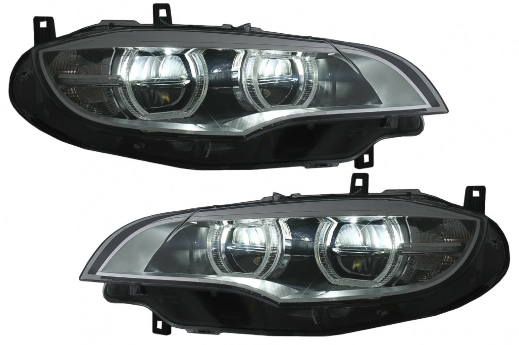 Fari a LED Xenon Angel Eyes 3D Dual Halo Cerchi adatti per BMW X6 E71 (2008-2012)