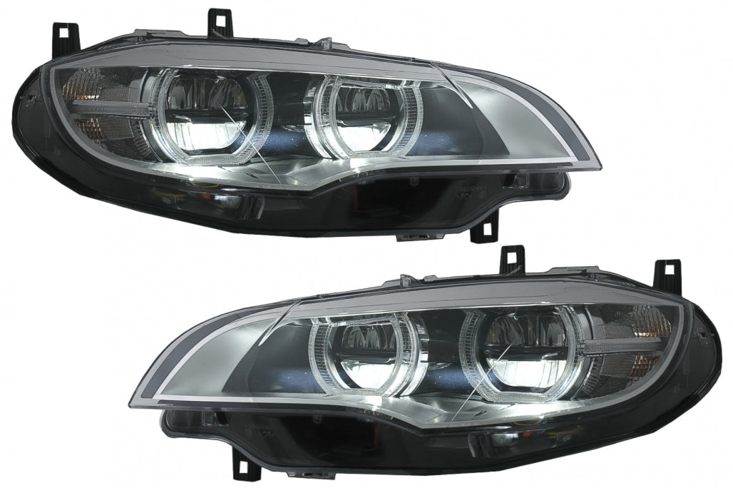 Fari a LED Xenon Angel Eyes 3D Dual Halo Cerchi adatti per BMW X6 E71 (2008-2012)