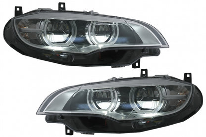 Fari a LED Xenon Angel Eyes 3D Dual Halo Cerchi adatti per BMW X6 E71 (2008-2012)