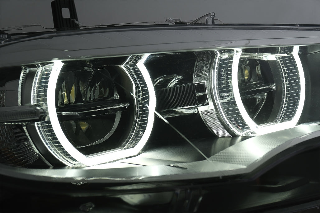 Fari a LED Xenon Angel Eyes 3D Dual Halo Cerchi adatti per BMW X6 E71 (2008-2012)
