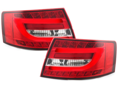 ⭐FARI POSTERIORE A LED ADATTE PER Audi A6 4F C6 04-08 Limousine Red/cristallo⭐