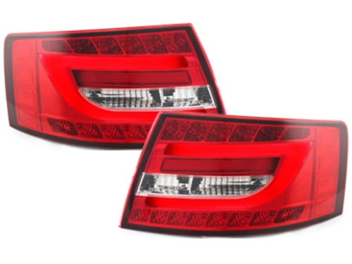 ⭐FARI POSTERIORE A LED ADATTE PER Audi A6 4F C6 04-08 Limousine Red/cristallo⭐