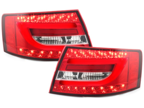 ⭐FARI POSTERIORE A LED ADATTE PER Audi A6 4F C6 04-08 Limousine Red/cristallo⭐