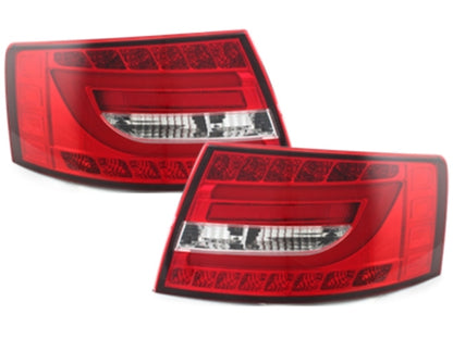 ⭐FARI POSTERIORE A LED ADATTE PER Audi A6 4F C6 04-08 Limousine Red/cristallo⭐