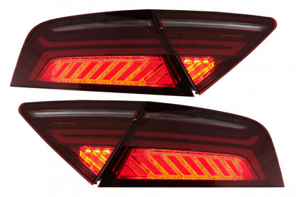 Luce LED Barra Fanali Posteriori adatti per Audi A7 4G (2010-2014) Facelift Design Cherry Red Smoke