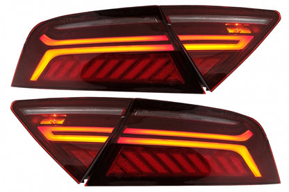 Luce LED Barra Fanali Posteriori adatti per Audi A7 4G (2010-2014) Facelift Design Cherry Red Smoke