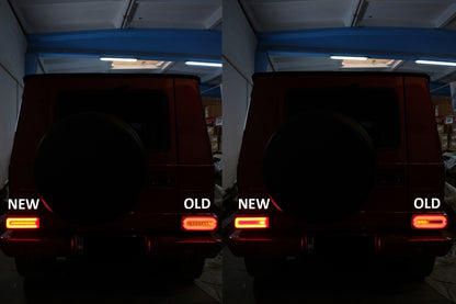 LED Rear Lights Suitable for Mercedes G-Class W463 (2008-2017) Facelift 2018 Design Dynamic Sequential Turning Lights Smoke Red 