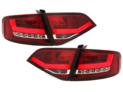 LED Rear Lights Suitable for Audi A4 B8 8K Sedan (2007-2010) Red Transp 