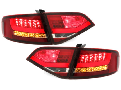 LED Rear Lights Suitable for Audi A4 B8 8K Sedan (2007-2010) Red Transp 
