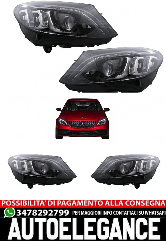 Fari Full Multibeam LED adatti per Mercedes C-Class W205 S205 (2014-2018) LHD