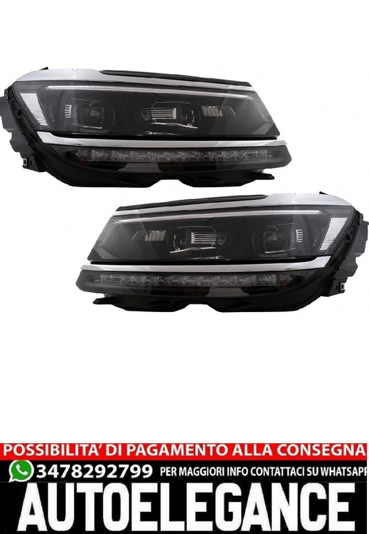 Fari a LED adatti per VW Tiguan II Mk2 (2016-2019) R-Line Matrix Design Luci di