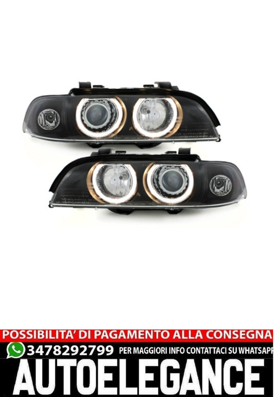 Fari adatti per BMW Serie 5 E39 (09.1995-06.2003) Angel Eyes Black Design