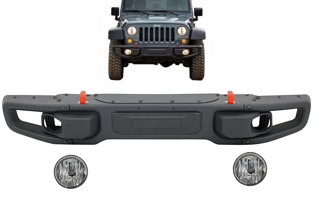 Paraurti anteriore in metallo adatto per Jeep Wrangler Rubicon JK (2007-2017)