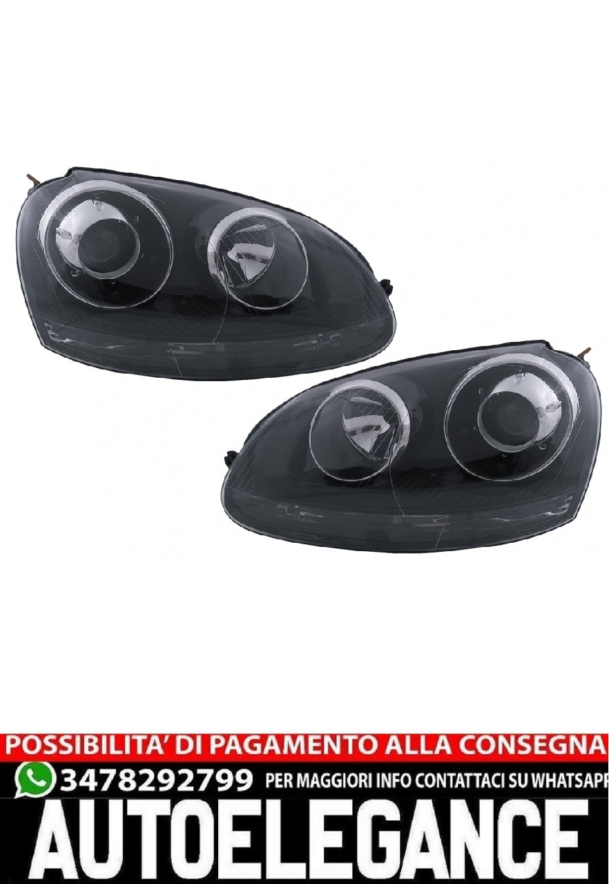 Xenon Look headlights suitable for VW Golf 5 V Mk5 (2003-2007) Jetta (2005-2010) GTI R32 Black Edition 