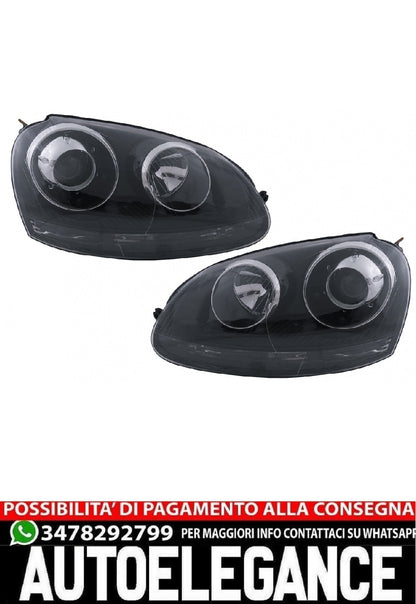 Xenon Look headlights suitable for VW Golf 5 V Mk5 (2003-2007) Jetta (2005-2010) GTI R32 Black Edition 