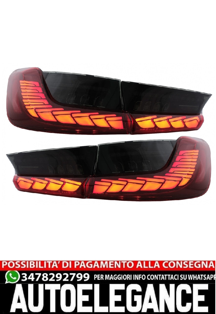 Fanali posteriori Full LED adatti per BMW Serie 3 G20 G28 M3 G80 Berlina (2018-2022) Fumo rosso con luce di svolta sequenziale dinamica