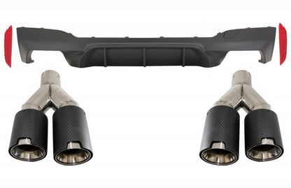 diffusore posteriore nero opaco in carbonio adatto per BMW Serie 5 G30 G31