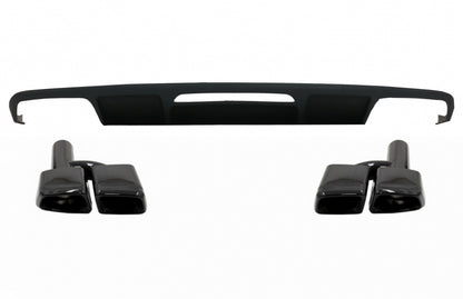 Rear Bumper Diffuser suitable for Mercedes W218 CLS Sedan (2011-2014) and Exhaust Muffler Tips Tail Pipes Only for AMG Sport Line