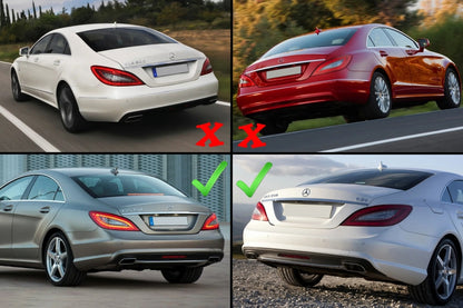 Rear Bumper Diffuser suitable for Mercedes W218 CLS Sedan (2011-2014) and Exhaust Muffler Tips Tail Pipes Only for AMG Sport Line