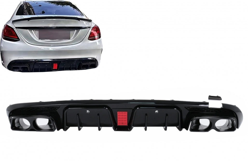 💥Diffusore paraurti posteriore adatto per Mercedes Classe C W205 S205 14-20💥