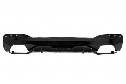 Diffusore con terminali di scarico nero e spoiler adatto per BMW Serie 5 g30