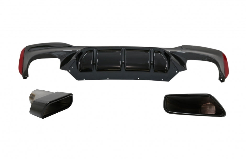 Diffusorecon terminali di scarico Nero adatto per BMW Serie 5 G30 G31 limousine