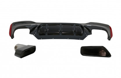 Diffusorecon terminali di scarico Nero adatto per BMW Serie 5 G30 G31 limousine