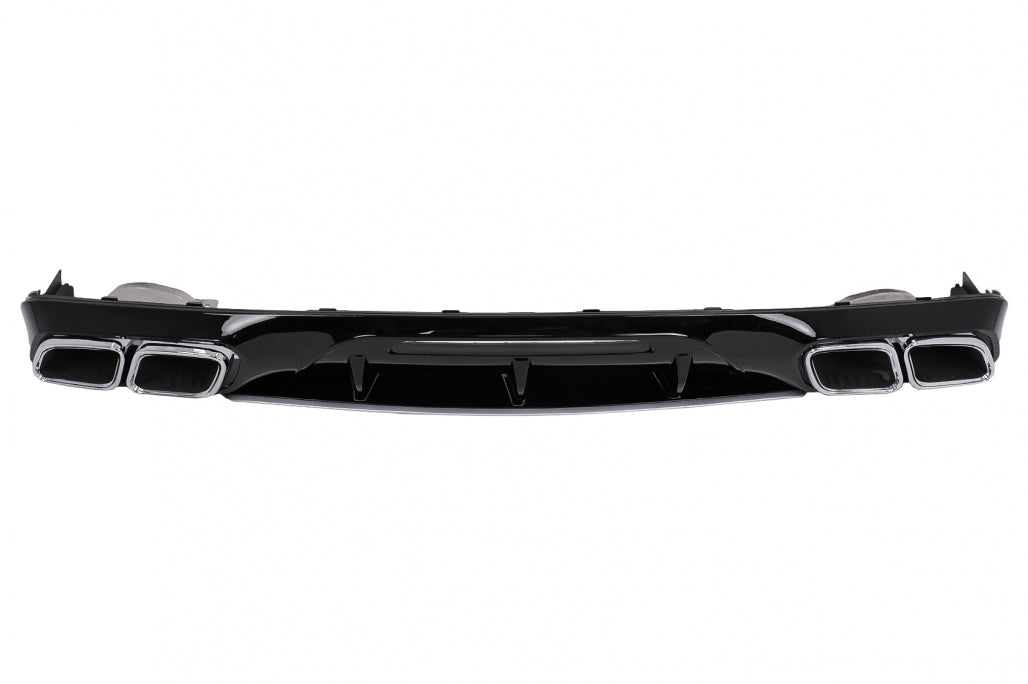 Rear Bumper Diffuser with Exhaust Muffler Tips suitable for Mercedes CLS Sedan W218 Shooting Brake X218 Sport Line (2011-2014)