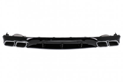 Rear Bumper Diffuser with Exhaust Muffler Tips suitable for Mercedes CLS Sedan W218 Shooting Brake X218 Sport Line (2011-2014)