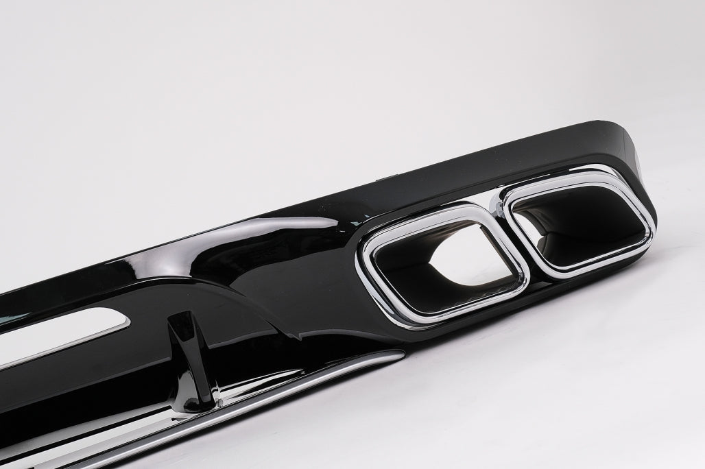 Rear Bumper Diffuser with Exhaust Muffler Tips suitable for Mercedes CLS Sedan W218 Shooting Brake X218 Sport Line (2011-2014)