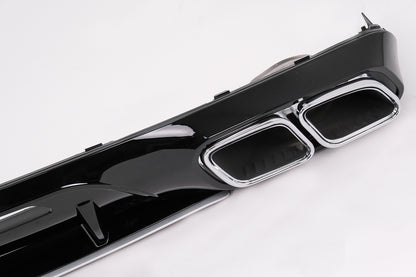 Rear Bumper Diffuser with Exhaust Muffler Tips suitable for Mercedes CLS Sedan W218 Shooting Brake X218 Sport Line (2011-2014)