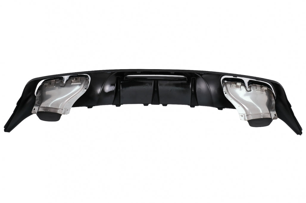 Rear Bumper Diffuser with Exhaust Muffler Tips suitable for Mercedes CLS Sedan W218 Shooting Brake X218 Sport Line (2011-2014)