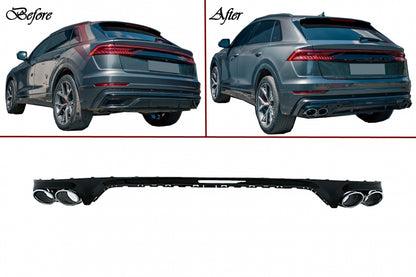 Spoiler posteriore Mantovana Diffusore Doppia Uscita adatto per Audi Q8 (2018-)